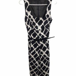 White House Black Market Sheath Sleeveless Dress with Belt Women's Size 6
